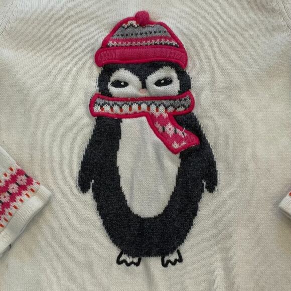 Girls Bundle 2 Fair Isle Sweater Dresses, Cotton, Wool Gap Gymboree, Penguin 5T - Picture 6 of 10